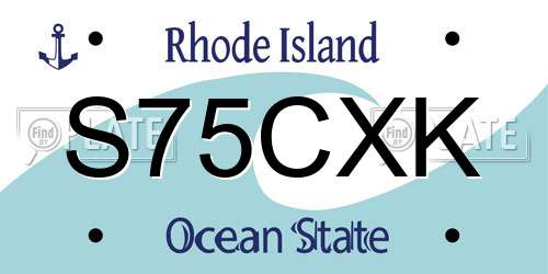 S75CXK Rhode Island License Plate