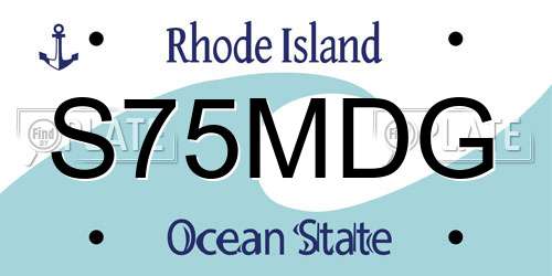 S75MDG Rhode Island License Plate