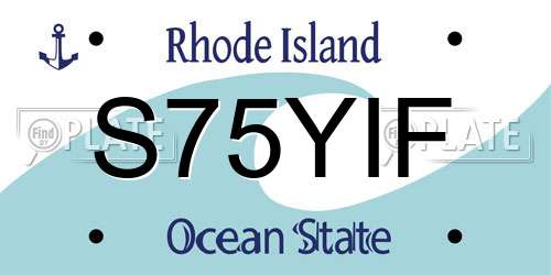 S75YIF Rhode Island License Plate