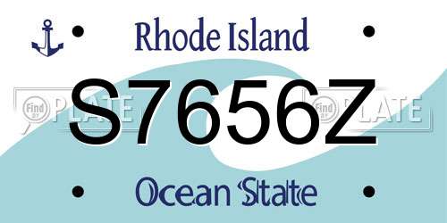 S7656Z Rhode Island License Plate
