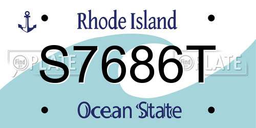 S7686T Rhode Island License Plate