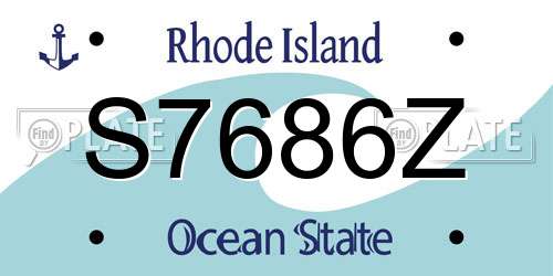 S7686Z Rhode Island License Plate