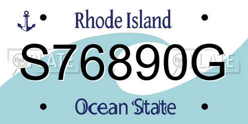 S76890G Rhode Island License Plate
