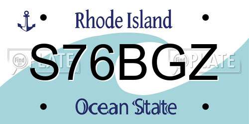S76BGZ Rhode Island License Plate