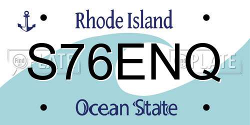 S76ENQ Rhode Island License Plate