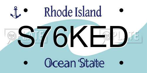 S76KED Rhode Island License Plate