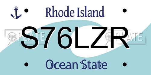 S76LZR Rhode Island License Plate