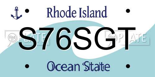 S76SGT Rhode Island License Plate