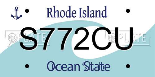 S772CU Rhode Island License Plate