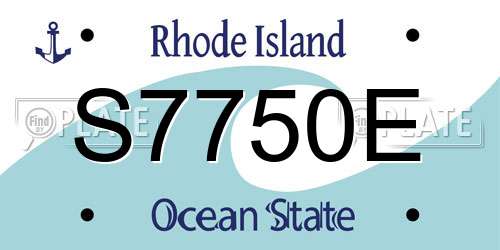 S7750E Rhode Island License Plate