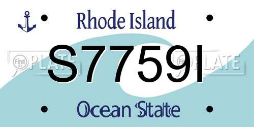 S7759I Rhode Island License Plate