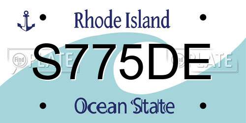 S775DE Rhode Island License Plate