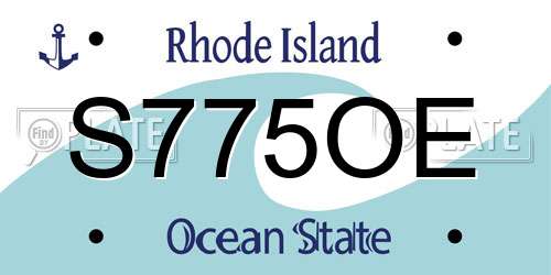 S775OE Rhode Island License Plate