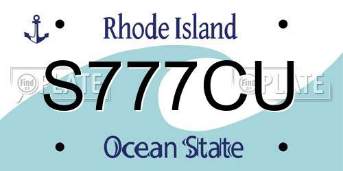 S777CU Rhode Island License Plate