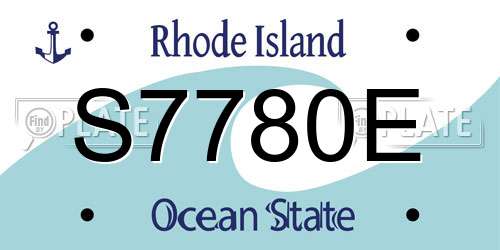 S7780E Rhode Island License Plate