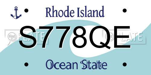 S778QE Rhode Island License Plate