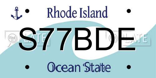S77BDE Rhode Island License Plate