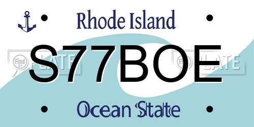 S77BOE Rhode Island License Plate
