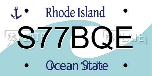 S77BQE Rhode Island License Plate