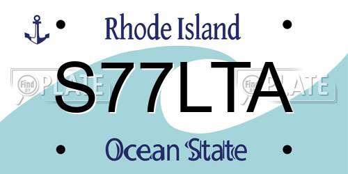 S77LTA Rhode Island License Plate