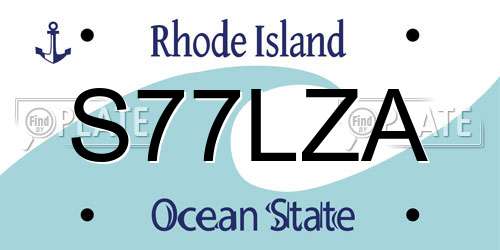 S77LZA Rhode Island License Plate