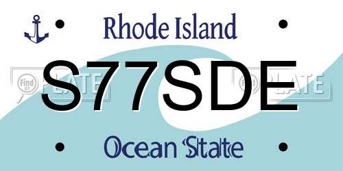S77SDE Rhode Island License Plate