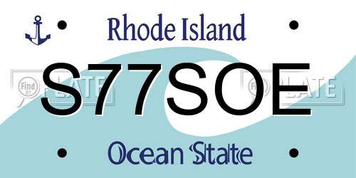 S77SOE Rhode Island License Plate