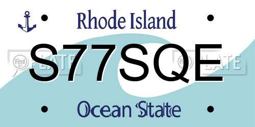 S77SQE Rhode Island License Plate
