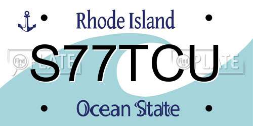 S77TCU Rhode Island License Plate