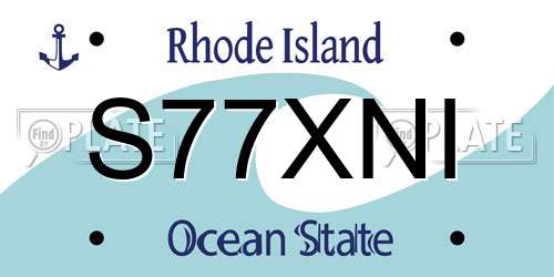 S77XNI Rhode Island License Plate
