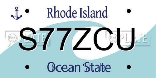 S77ZCU Rhode Island License Plate