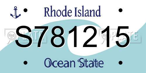 S781215 Rhode Island License Plate
