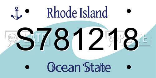 S781218 Rhode Island License Plate
