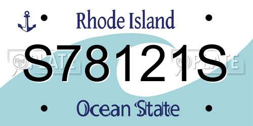 S78121S Rhode Island License Plate