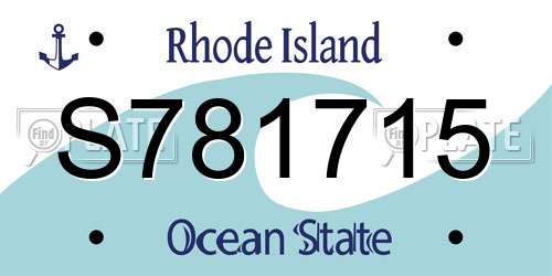 S781715 Rhode Island License Plate