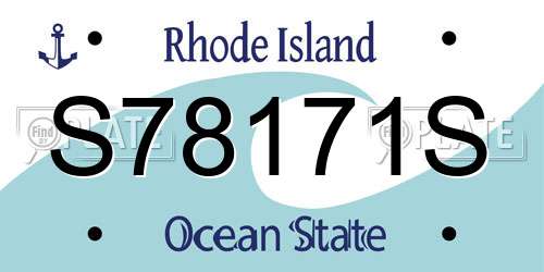 S78171S Rhode Island License Plate