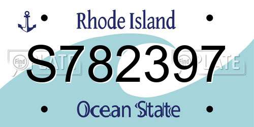 S782397 Rhode Island License Plate
