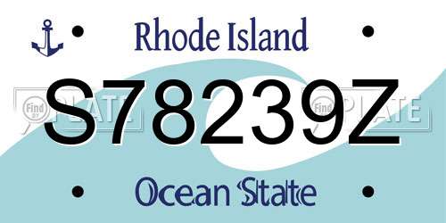 S78239Z Rhode Island License Plate