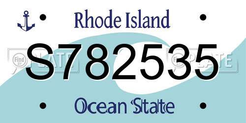 S782535 Rhode Island License Plate