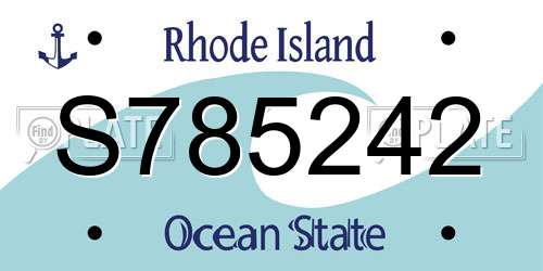 S785242 Rhode Island License Plate