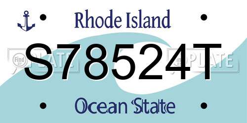 S78524T Rhode Island License Plate