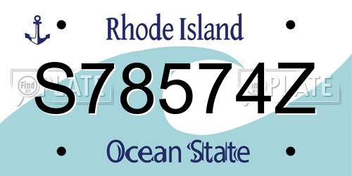 S78574Z Rhode Island License Plate