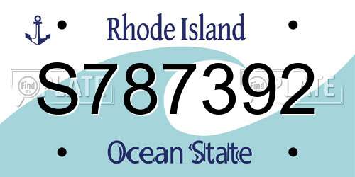 S787392 Rhode Island License Plate