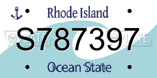 S787397 Rhode Island License Plate