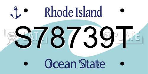 S78739T Rhode Island License Plate