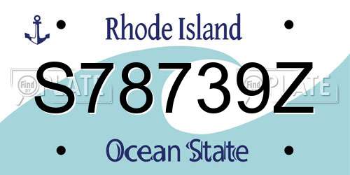 S78739Z Rhode Island License Plate