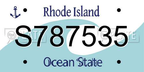 S787535 Rhode Island License Plate