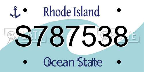 S787538 Rhode Island License Plate