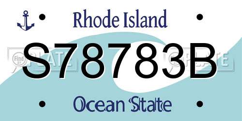 S78783B Rhode Island License Plate