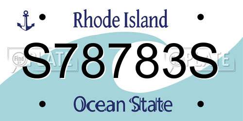 S78783S Rhode Island License Plate